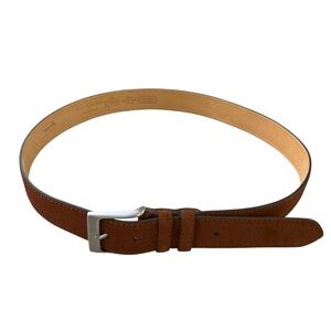 Leyva Brown Suede Leather Belt - Hand Made in Spain - Men’s Size 38 - 40